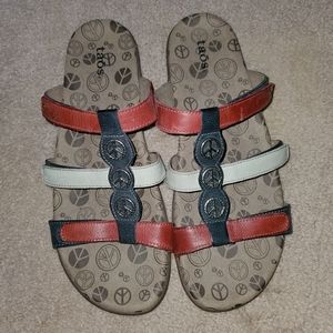 Taos peace sign sandals